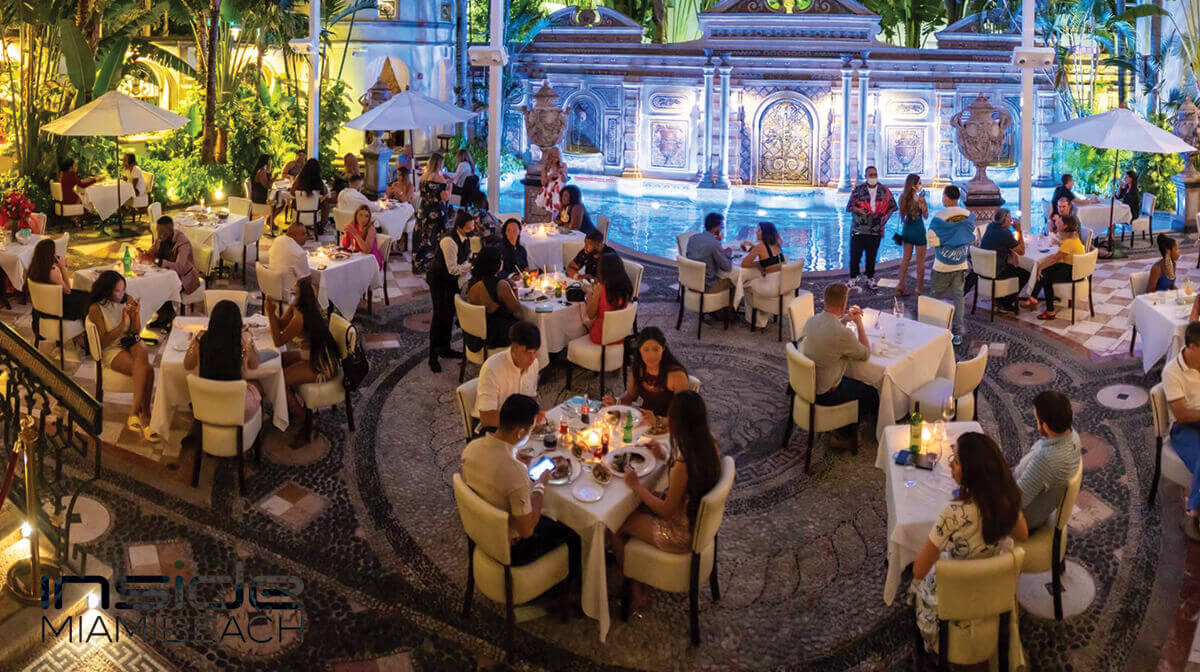An elegant dinner at Casa Casuarina hotel in Ocean Drive Miami
