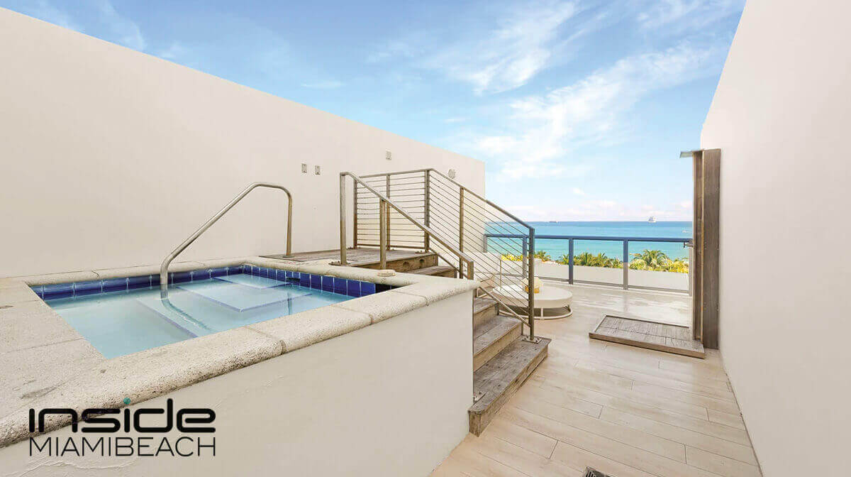 Stunning ocean view from the private jacuzzi terrace of the bi-level suite at W South Beach