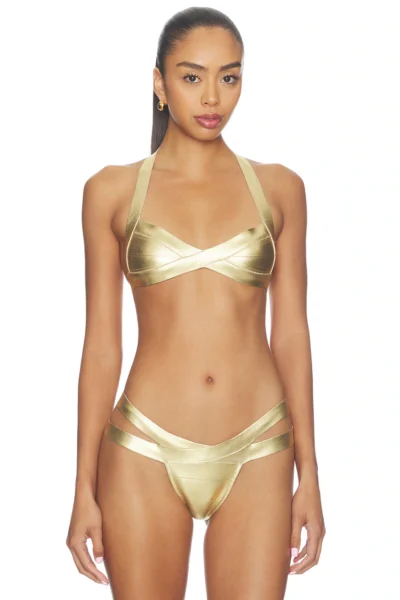 Idol Metallic Bandage Bikini Top