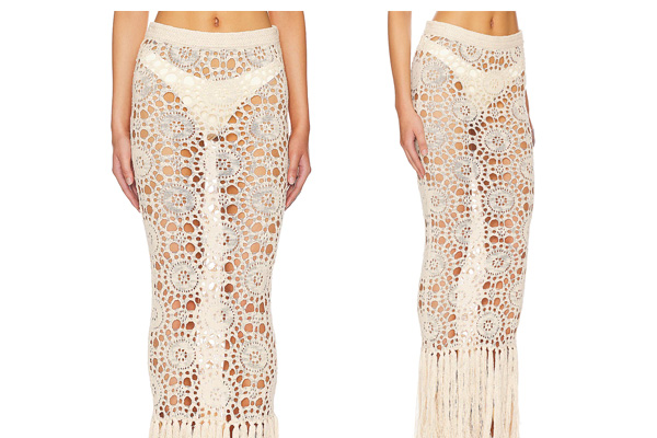 Luanne Maxi Skirt in Light Beige