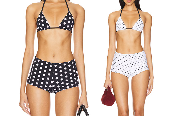 Polka Booty Shorts Bikini Set