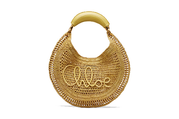 Summer Banana raffia shoulder bag