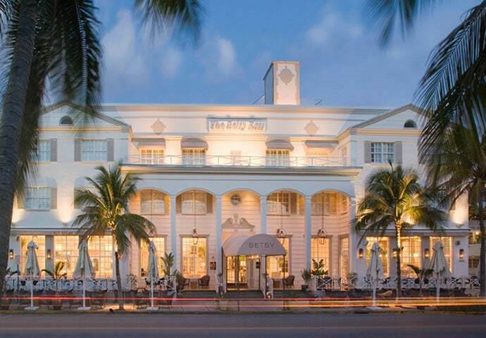 Facade of The Betsy Miami Beach, showcasing its classic design