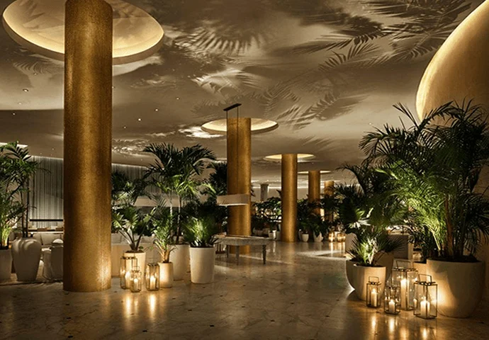Elegant dining area at The Miami Beach EDITION, emphasizing the luxury dining experience