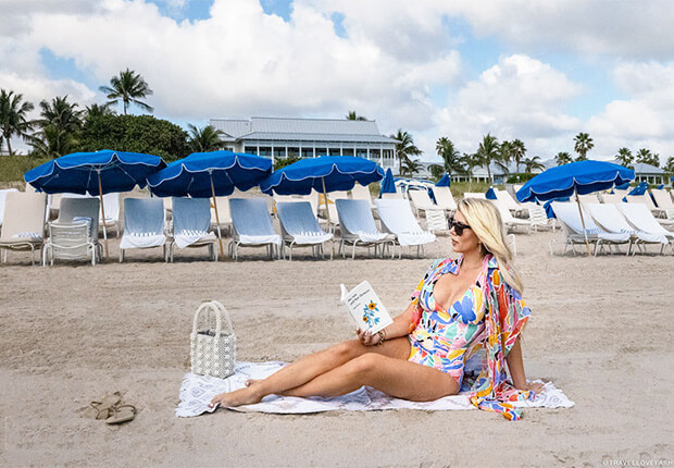 Bikini-clad and carefree, soaking up the sun on Delray Beach.
